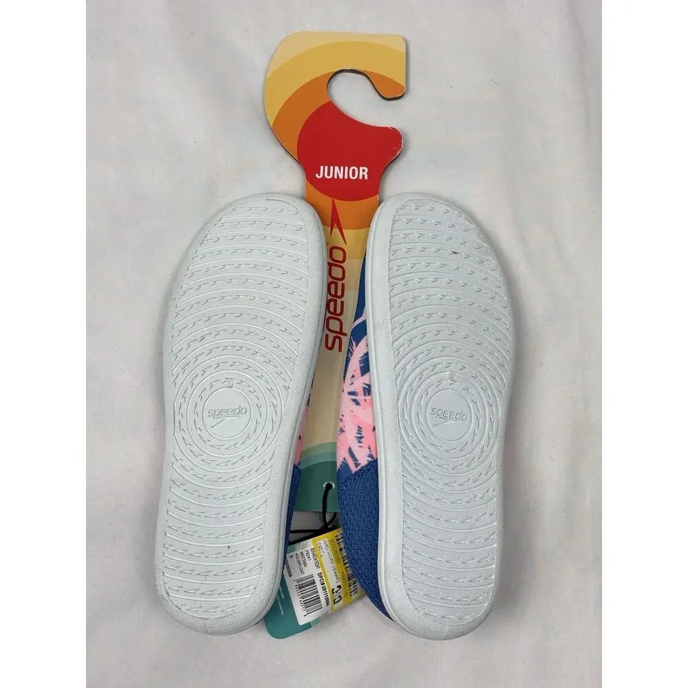 Speedo Junior Beach Bootie Water Shoes, Pink Blue Palm Tropical Beach Sz S 13-1